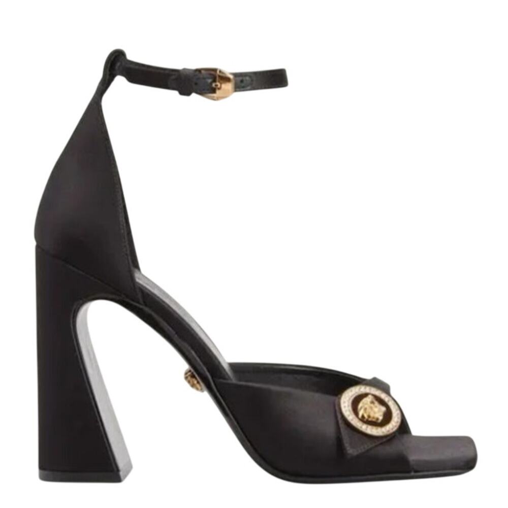 Versace Medusa Medallion Ankle-Strap Sandals Luxury Party Formal Prom Sz 10